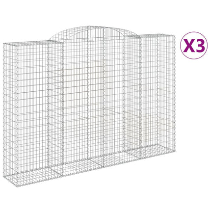 Gabioner bågformade 3 st 300x50x200/220 cm galvaniserat järn
