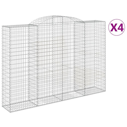 Gabioner bågformade 4 st 300x50x200/220 cm galvaniserat järn