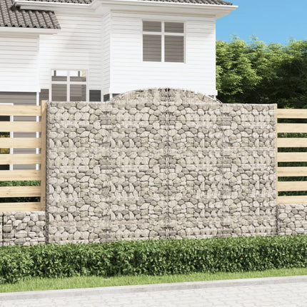 Gabioner bågformade 5 st 300x50x200/220 cm galvaniserat järn