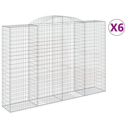 Gabioner bågformade 6 st 300x50x200/220 cm galvaniserat järn