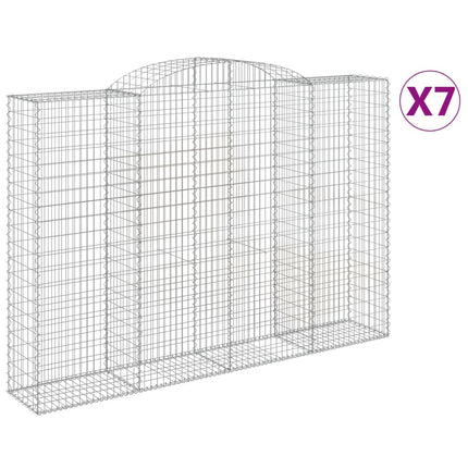 Gabioner bågformade 7 st 300x50x200/220 cm galvaniserat järn