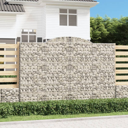 Gabioner bågformade 9 st 300x50x200/220 cm galvaniserat järn