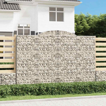Gabioner bågformade 12 st 300x50x200/220 cm galvaniserat järn