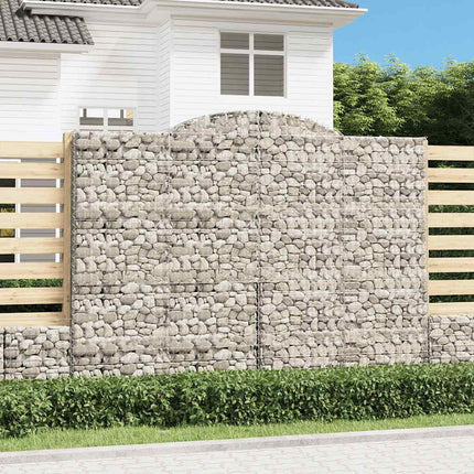 Gabioner bågformade 4 st 300x50x220/240 cm galvaniserat järn