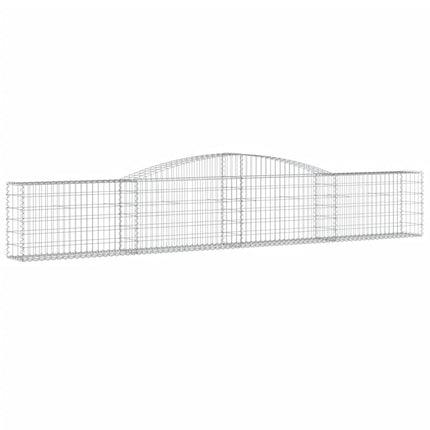 Gabioner bågformade 3 st 400x30x60/80 cm galvaniserat järn