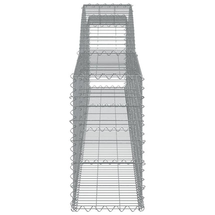 Gabioner bågformade 3 st 400x30x60/80 cm galvaniserat järn