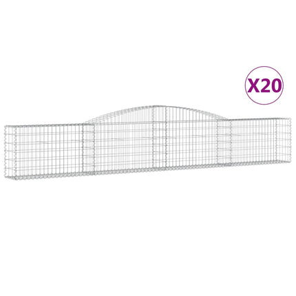 Gabioner bågformade 20 st 400x30x60/80 cm galvaniserat järn