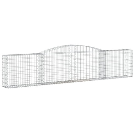 Gabioner bågformade 5 st 400x30x80/100 cm galvaniserat järn
