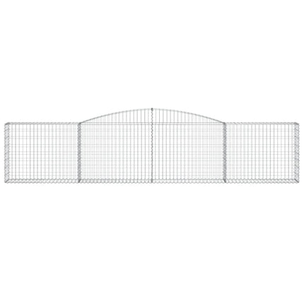 Gabioner bågformade 5 st 400x30x80/100 cm galvaniserat järn
