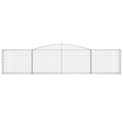 Gabioner bågformade 6 st 400x30x80/100 cm galvaniserat järn