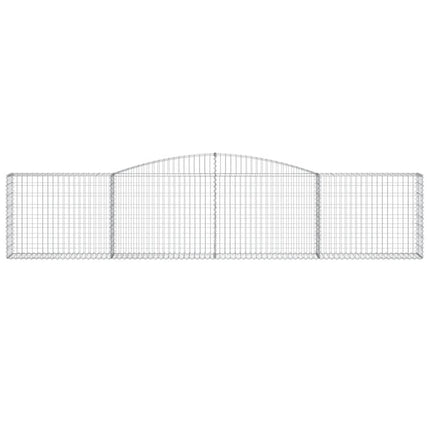 Gabioner bågformade 10 st 400x30x80/100 cm galvaniserat järn