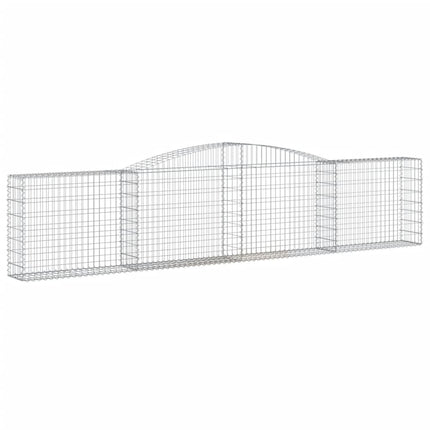 Gabioner bågformade 15 st 400x30x80/100 cm galvaniserat järn