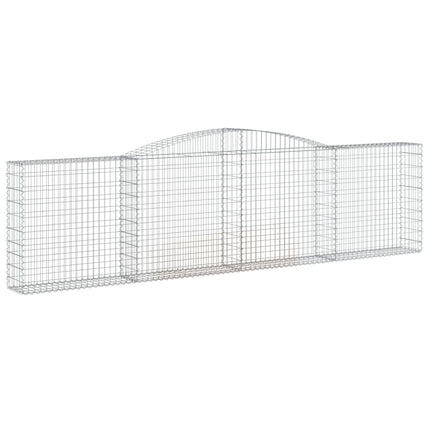 Gabioner bågformade 7 st 400x30x100/120 cm galvaniserat järn