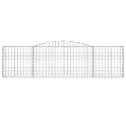Gabioner bågformade 7 st 400x30x100/120 cm galvaniserat järn