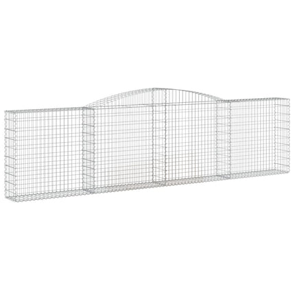 Gabioner bågformade 9 st 400x30x100/120 cm galvaniserat järn