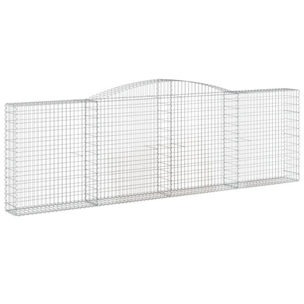 Gabioner bågformade 3 st 400x30x120/140 cm galvaniserat järn