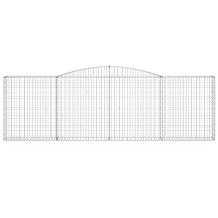 Gabioner bågformade 6 st 400x30x120/140 cm galvaniserat järn