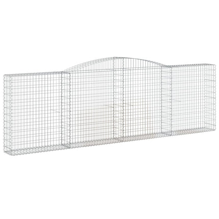 Gabioner bågformade 7 st 400x30x120/140 cm galvaniserat järn