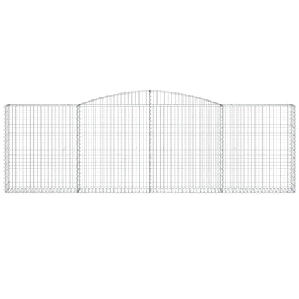 Gabioner bågformade 8 st 400x30x120/140 cm galvaniserat järn