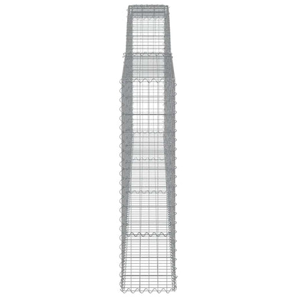Gabioner bågformade 9 st 400x30x120/140 cm galvaniserat järn