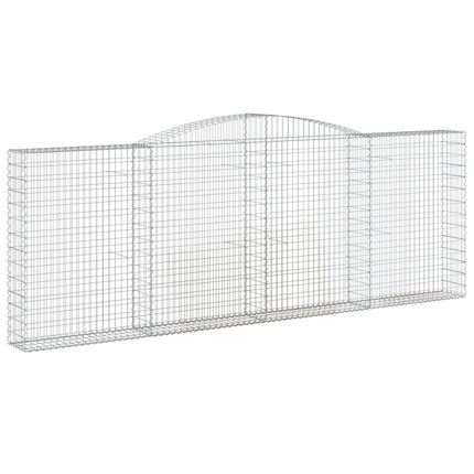 Gabioner bågformade 2 st 400x30x140/160 cm galvaniserat järn