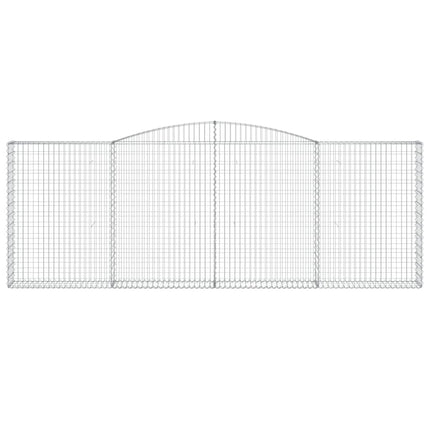 Gabioner bågformade 2 st 400x30x140/160 cm galvaniserat järn