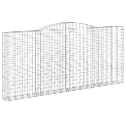 Gabioner bågformade 2 st 400x30x180/200 cm galvaniserat järn