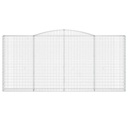 Gabioner bågformade 2 st 400x30x180/200 cm galvaniserat järn