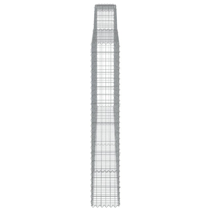 Gabioner bågformade 2 st 400x30x180/200 cm galvaniserat järn