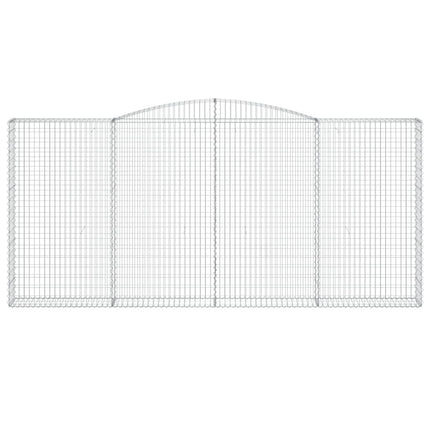 Gabioner bågformade 4 st 400x30x180/200 cm galvaniserat järn