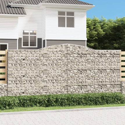 Gabioner bågformade 5 st 400x30x180/200 cm galvaniserat järn