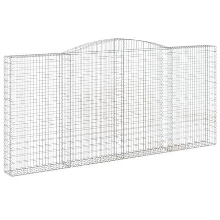 Gabioner bågformade 8 st 400x30x180/200 cm galvaniserat järn