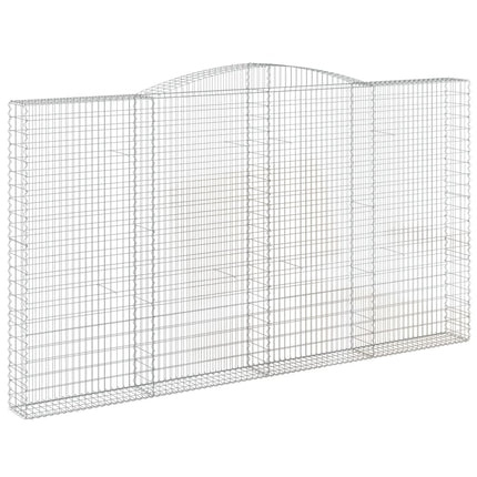 Gabioner bågformade 3 st 400x30x220/240 cm galvaniserat järn