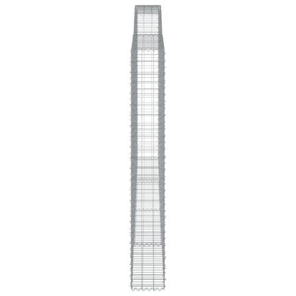 Gabioner bågformade 3 st 400x30x220/240 cm galvaniserat järn