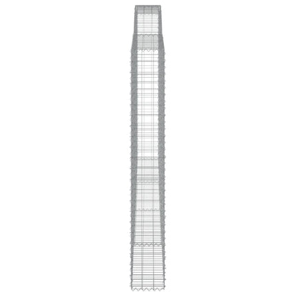 Gabioner bågformade 4 st 400x30x220/240 cm galvaniserat järn