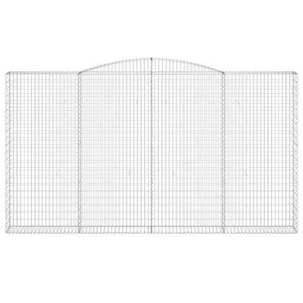 Gabioner bågformade 7 st 400x30x220/240 cm galvaniserat järn