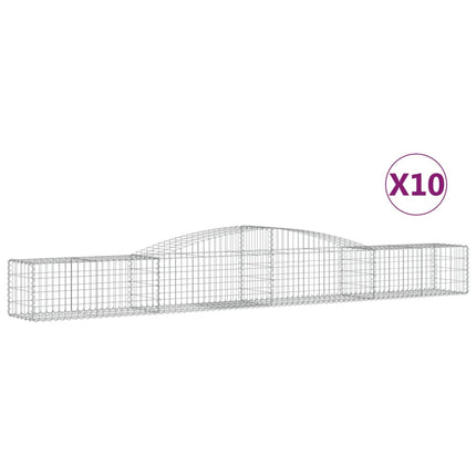 Gabioner bågformade 10 st 400x50x40/60 cm galvaniserat järn