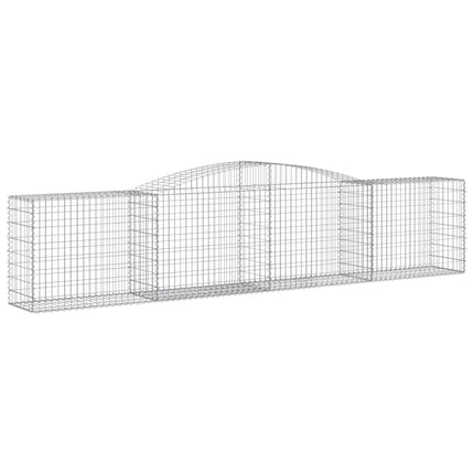 Gabioner bågformade 4 st 400x50x80/100 cm galvaniserat järn