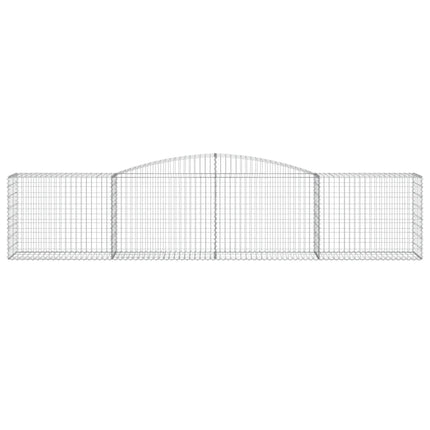 Gabioner bågformade 6 st 400x50x80/100 cm galvaniserat järn