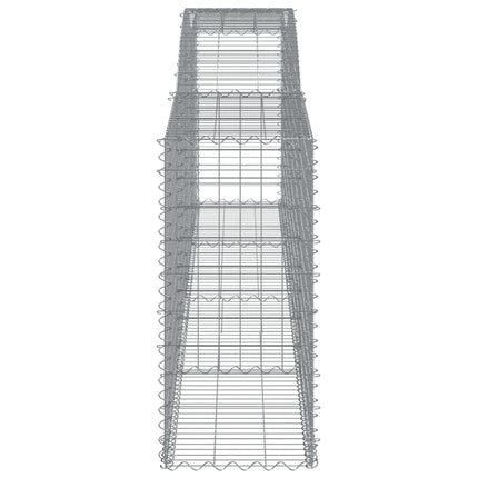 Gabioner bågformade 7 st 400x50x100/120 cm galvaniserat järn