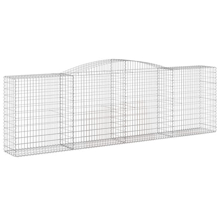 Gabioner bågformade 6 st 400x50x120/140 cm galvaniserat järn