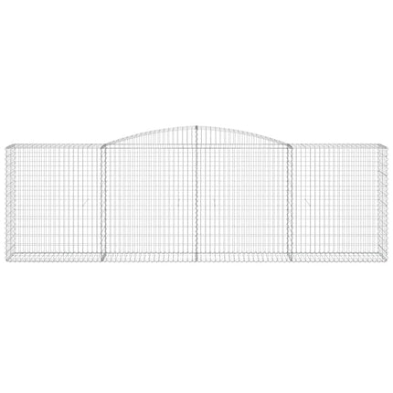 Gabioner bågformade 6 st 400x50x120/140 cm galvaniserat järn