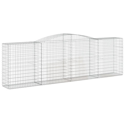 Gabioner bågformade 7 st 400x50x120/140 cm galvaniserat järn
