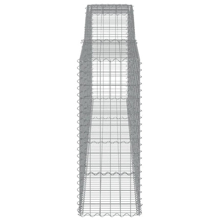 Gabioner bågformade 15 st 400x50x120/140 cm galvaniserat järn