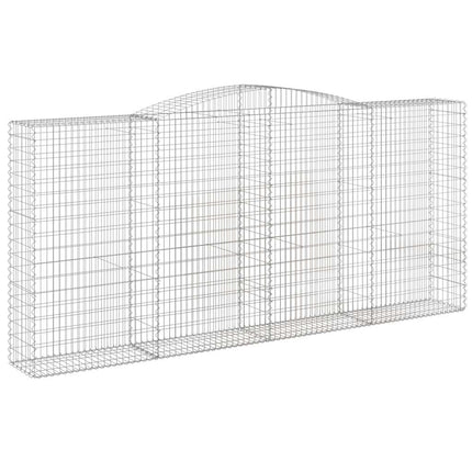 Gabioner bågformade 10 st 400x50x180/200 cm galvaniserat järn