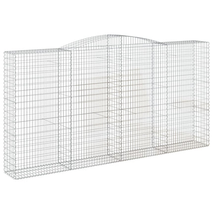 Gabioner bågformade 2 st 400x50x200/220 cm galvaniserat järn