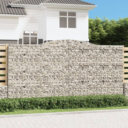 Gabioner bågformade 3 st 400x50x200/220 cm galvaniserat järn