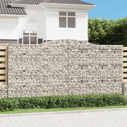 Gabioner bågformade 4 st 400x50x200/220 cm galvaniserat järn