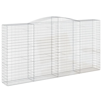 Gabioner bågformade 5 st 400x50x200/220 cm galvaniserat järn