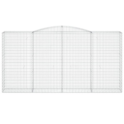 Gabioner bågformade 9 st 400x50x200/220 cm galvaniserat järn